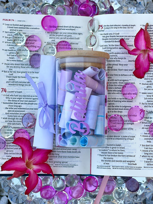 Blooming Mom Scripture Jar - Bible Verse Notes