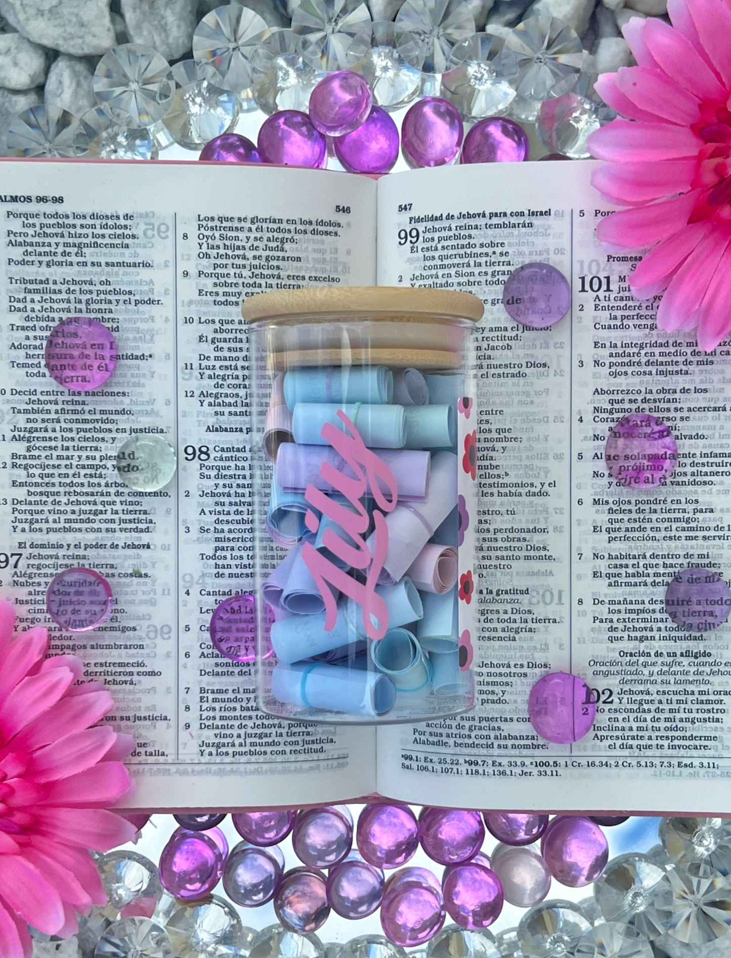 Frasco de Mama Floreciente - Notas de Versículos Bíblicos