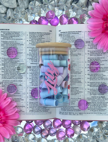 Frasco de Mama Floreciente - Notas de Versículos Bíblicos