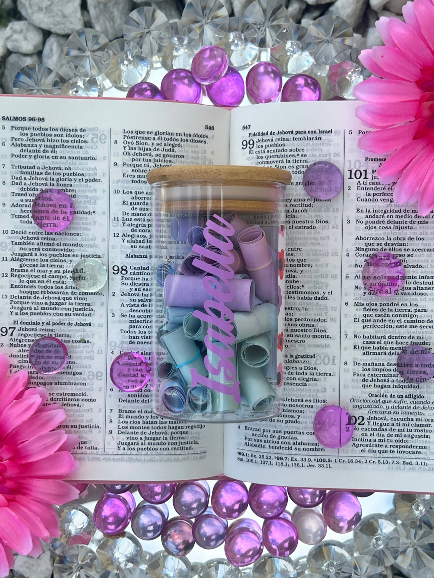 Frasco de Mama Floreciente - Notas de Versículos Bíblicos