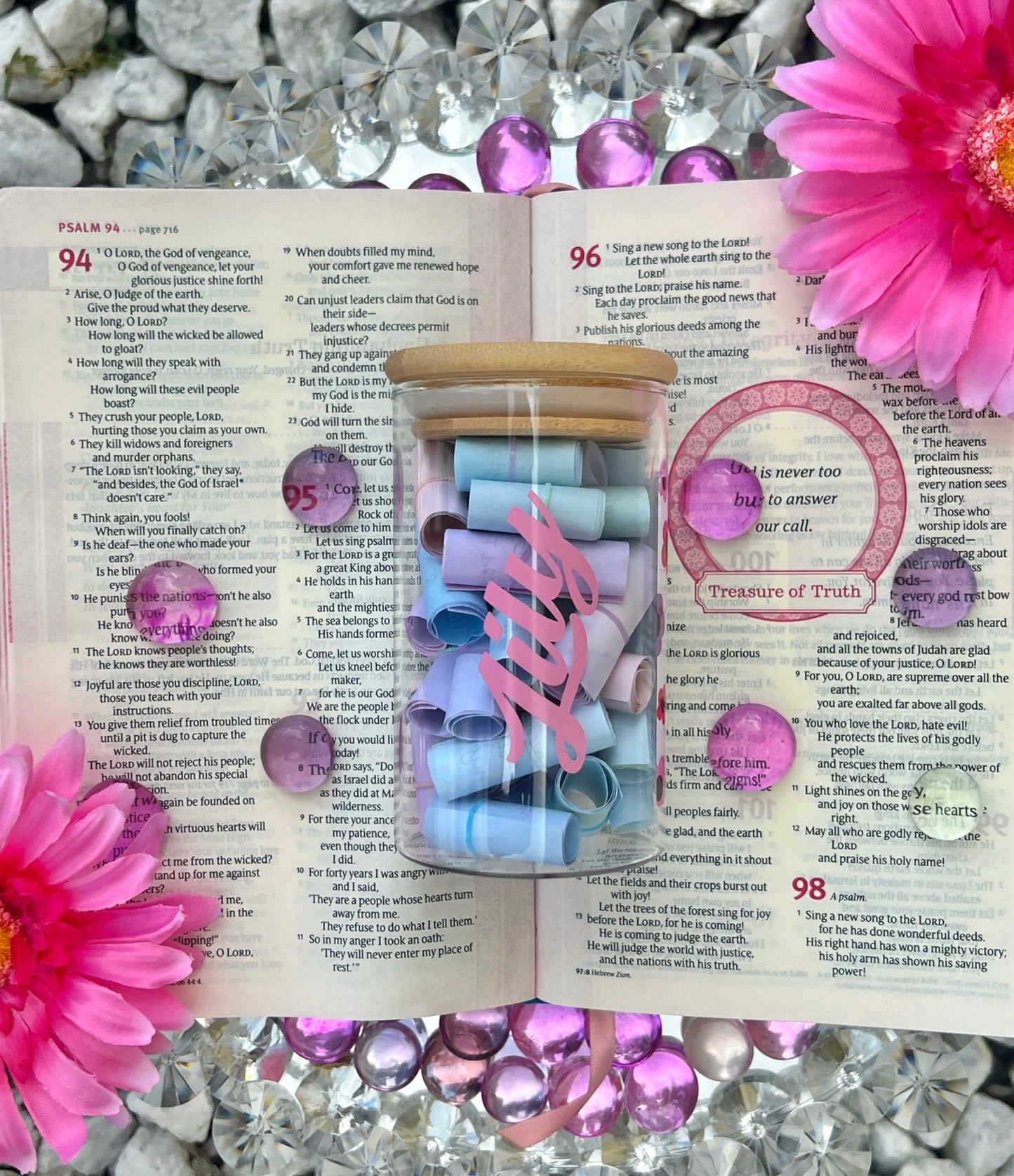 Blooming Mom Scripture Jar - Bible Verse Notes