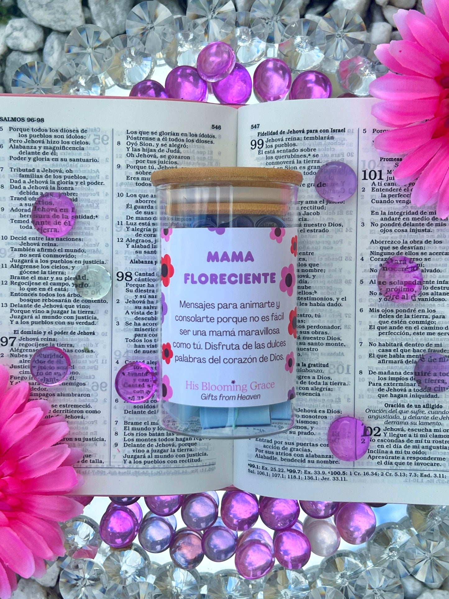 Frasco de Mama Floreciente - Notas de Versículos Bíblicos